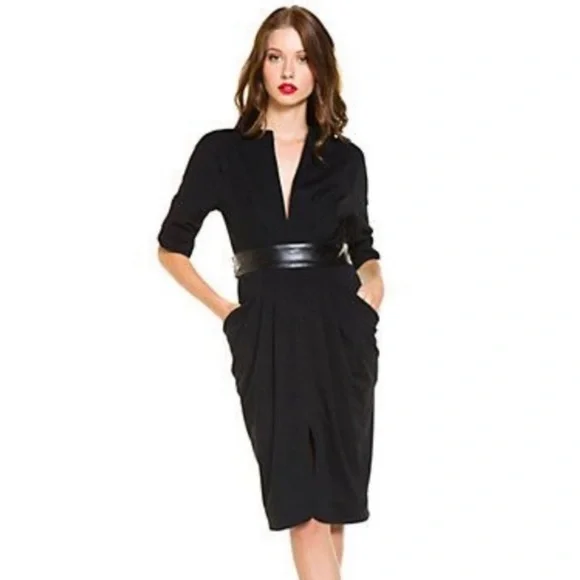 Catherine Malandrino Favorites Wrap Noir Dress - Picture 1 of 7